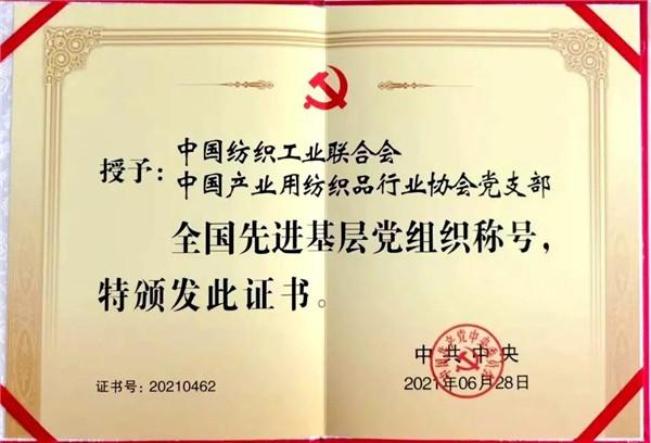 中产协荣获“全国先进基层党组织”荣誉称号